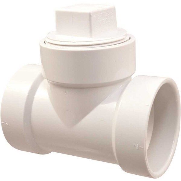 COPY 0 4 in. x 4 in. x 4 in. PVC DWV Hub x Hub x FPT Cleanout Plug Tee